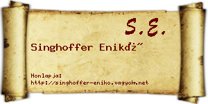 Singhoffer Enikő névjegykártya