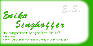 eniko singhoffer business card